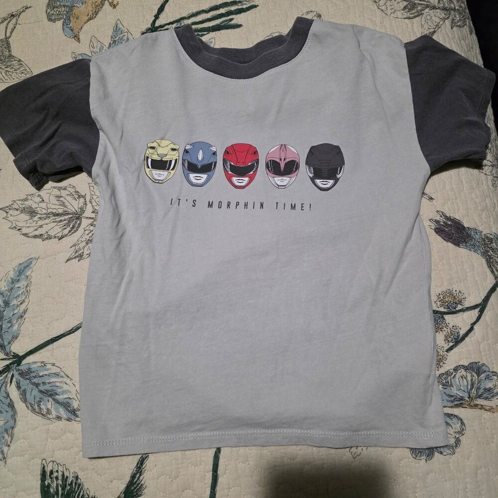​Power Rangers Cotton On Kids Collab Gray Two-Tone Graphic T-Shirt Size 6